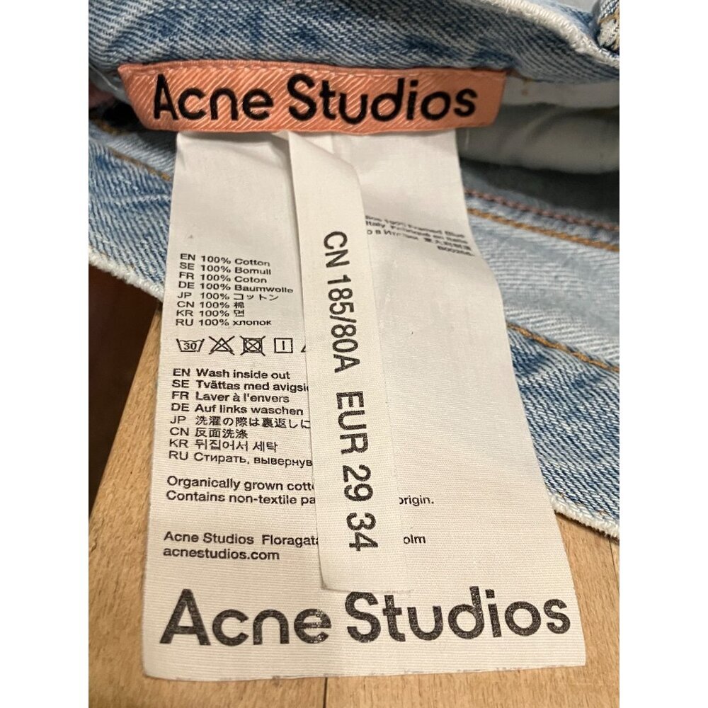 Acne Studios Women Patchwork Button Fly Designer Denim Jeans Size 29 Blue AN EXC - Picture 4 of 10